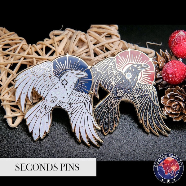 Corvus Raven Constellation **SECONDS** Enamel Pin - 55mm/2.16" Corvus pin, Constellation Pin Badge, Raven Pin Badge, Greek Mythology Pin