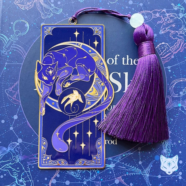 North Star Cat Bookmark | Purple