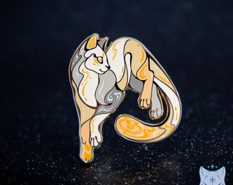 Venus Clouded Cat Planet Enamel Pin - Gold Finish (45mm)