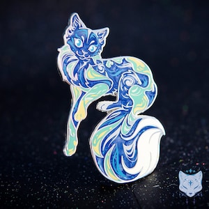Earth Day Cat Planet Pin -  65mm / 2.55&quot; Space Cat enamel pin