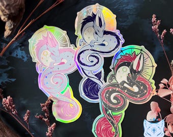 Draco Dragon Holographic stickers | 8cm tall