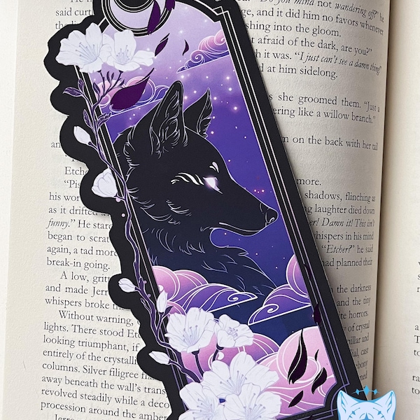 Purple Wolf Bookmark with foil detail