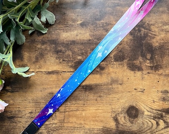 Cordón de plástico reciclado con degradado de estrellas: rosa y azul