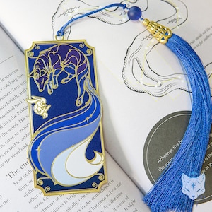 Blue Galaxy Fox Metal Bookmark 11cmx5.2cm Metal Bookmark, Book