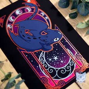 Art of The Night - A4 Holographic Foil Print, Dragon Print, Night Fury Print, Foiled Print, Art Print