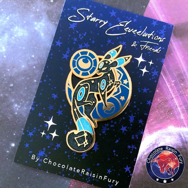 Shiny Starry Moon - **RETIRING PIN** Shiny Fox Enamel Pin, Fox Pin, Fantasy Pin, Enamel Pin, Starry Pin, Galaxy Enamel Pin