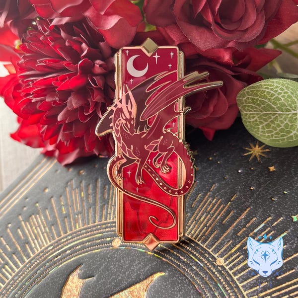 Szpilka emaliowana Red Dragon LIMITOWANA EDYCJA - 2,75" - wykończenie w kolorze złotym