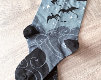 Grey & Black Dragon Socks.