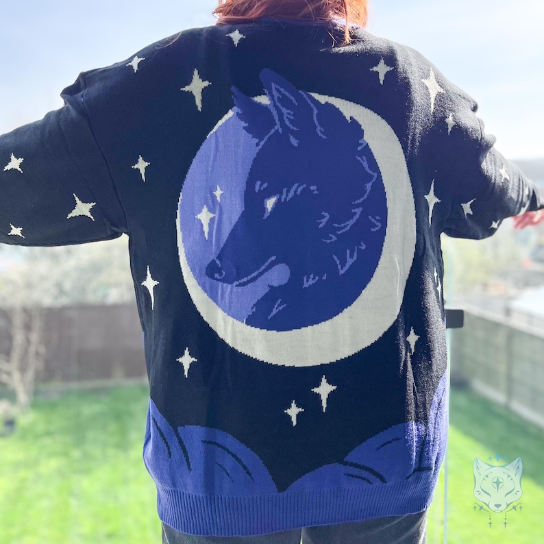 Black & Purple Celestial Fox Cardigan (retiring design!) image 10