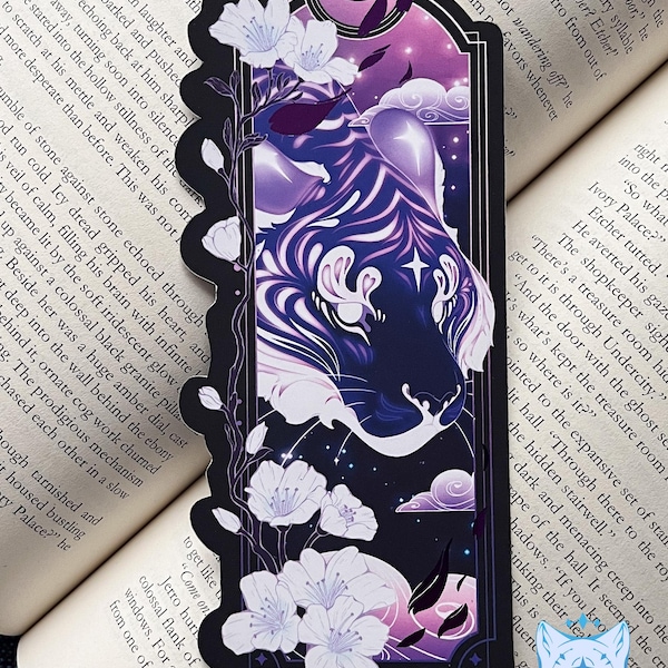 Purple Tiger Bookmark with foil detail