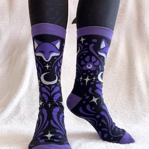 Purple Celestial Fox Socks.
