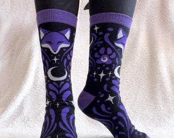 Purple Celestial Fox Socks.