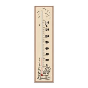 Wooden thermometer for a sauna, for a bath on alcohol without mercury