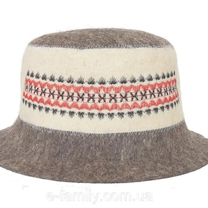 Hat for baths and saunas made of natural wool - Ukrainian