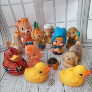 jouets en caoutchouc vintage