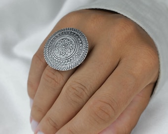 Armenian Sterling Silver Ring: Adjustable Ethnic Band