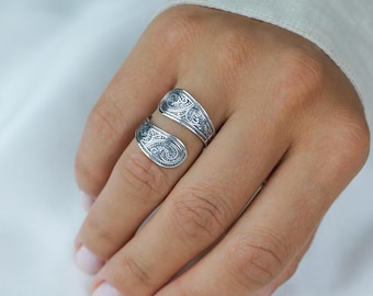 Armenian Sterling Silver Adjustable Ring: Traditional Ethnic Jewelry