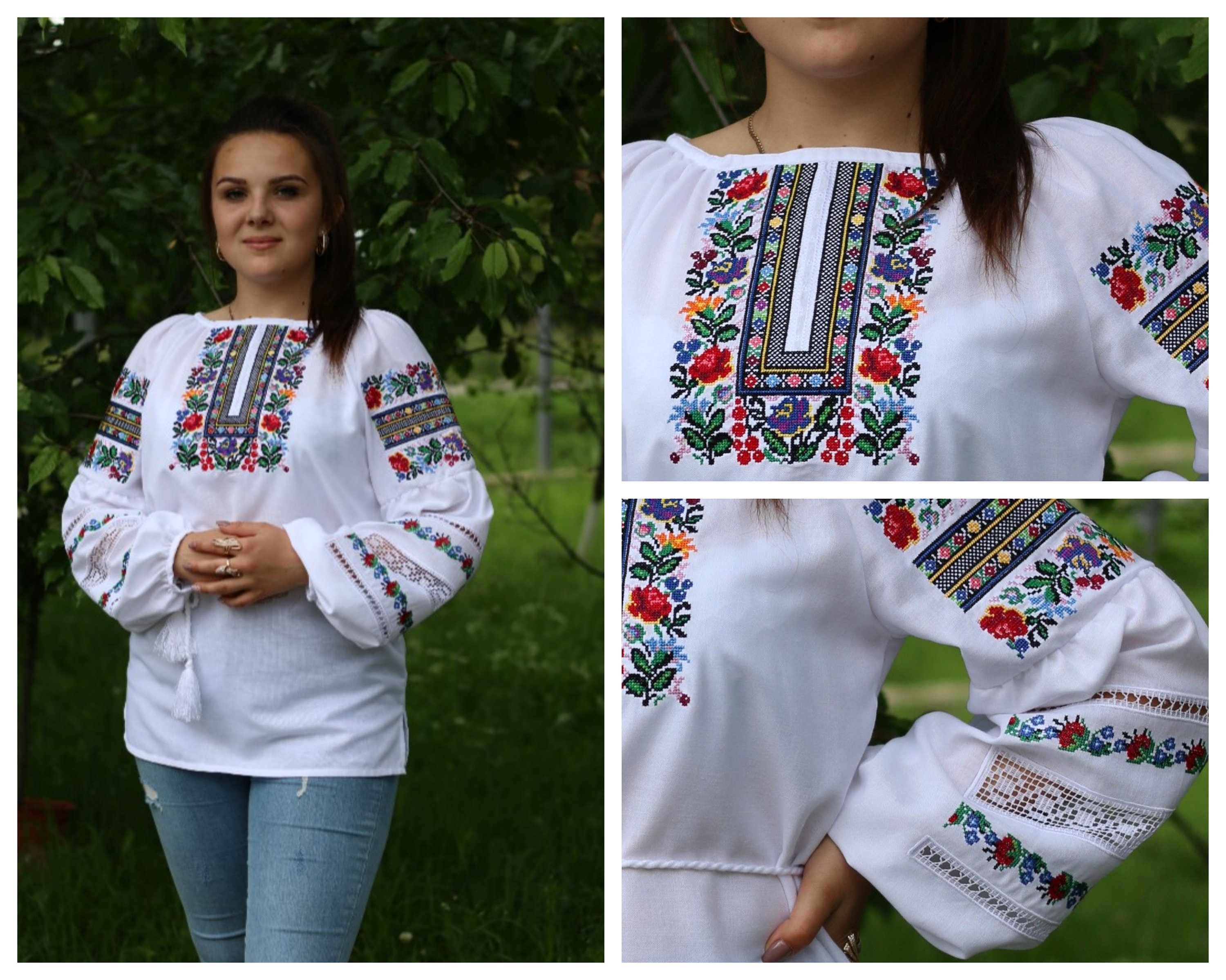 Romanian Embroidered Blouse Plus Size Boho Embroidery | Etsy
