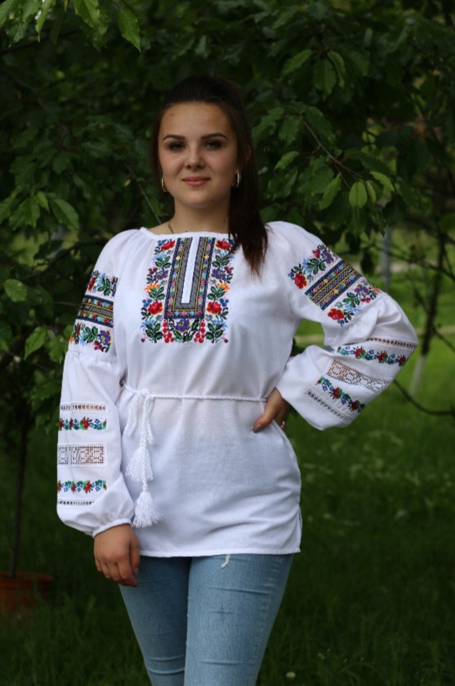 Romanian Embroidered Blouse Plus Size Boho Embroidery | Etsy