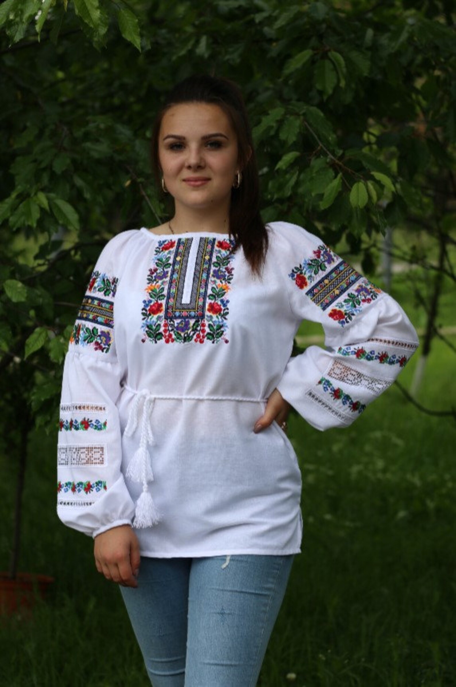 Romanian Embroidered Blouse Plus Size Boho Embroidery Etsy