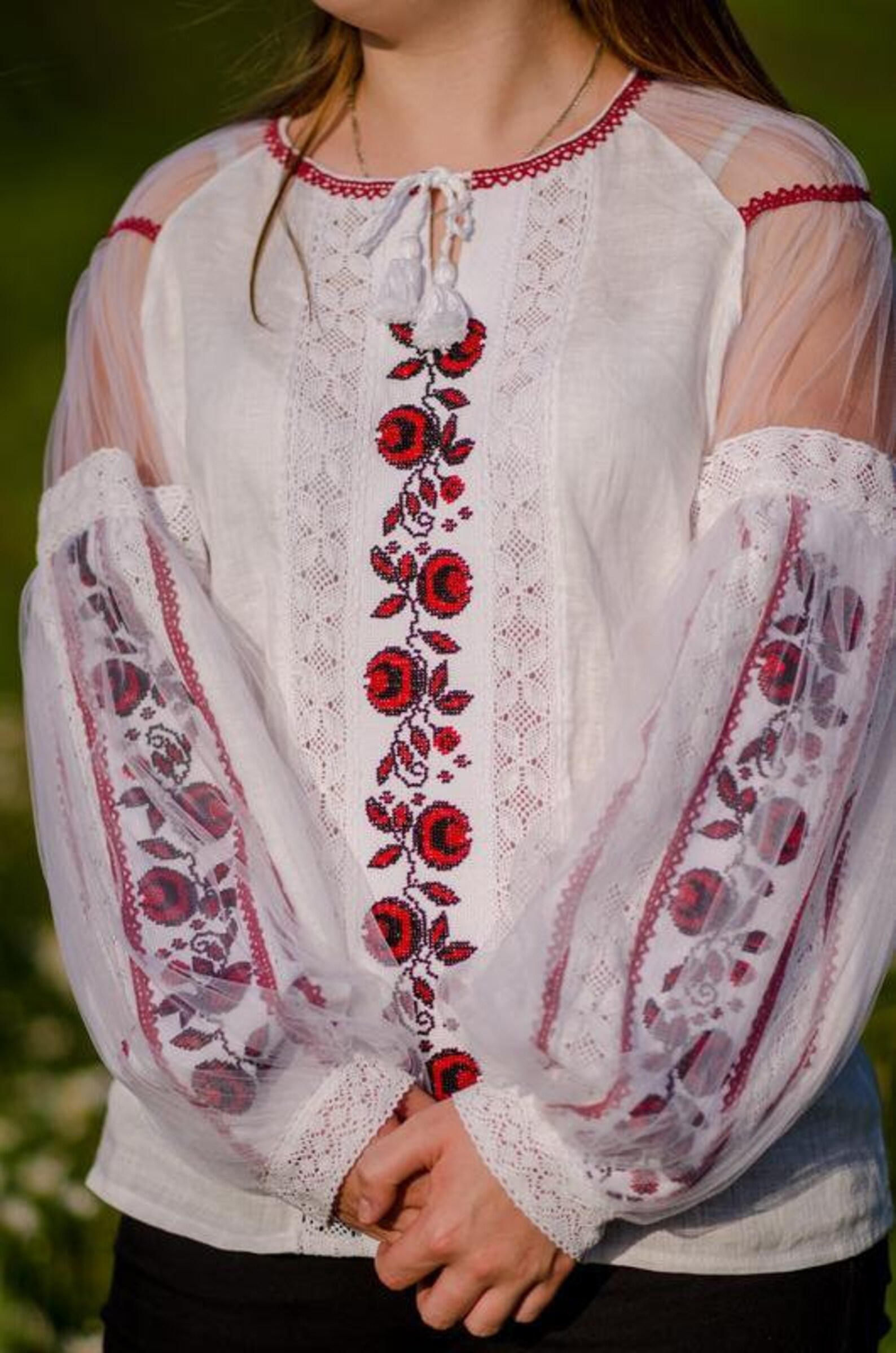 Romanian embroidered beaded boho blouse with puff sleeves | Etsy