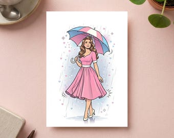 Trans Gift Card Vintage Retro Rainbow Design | LGBTQ+ Affirmation Card for Self-Love, Courage & Identity