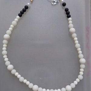 Handmade Beaded Necklace White Black Sumikko Gurashi Adorable Polar Bear Charm Shirokuma Fanmade