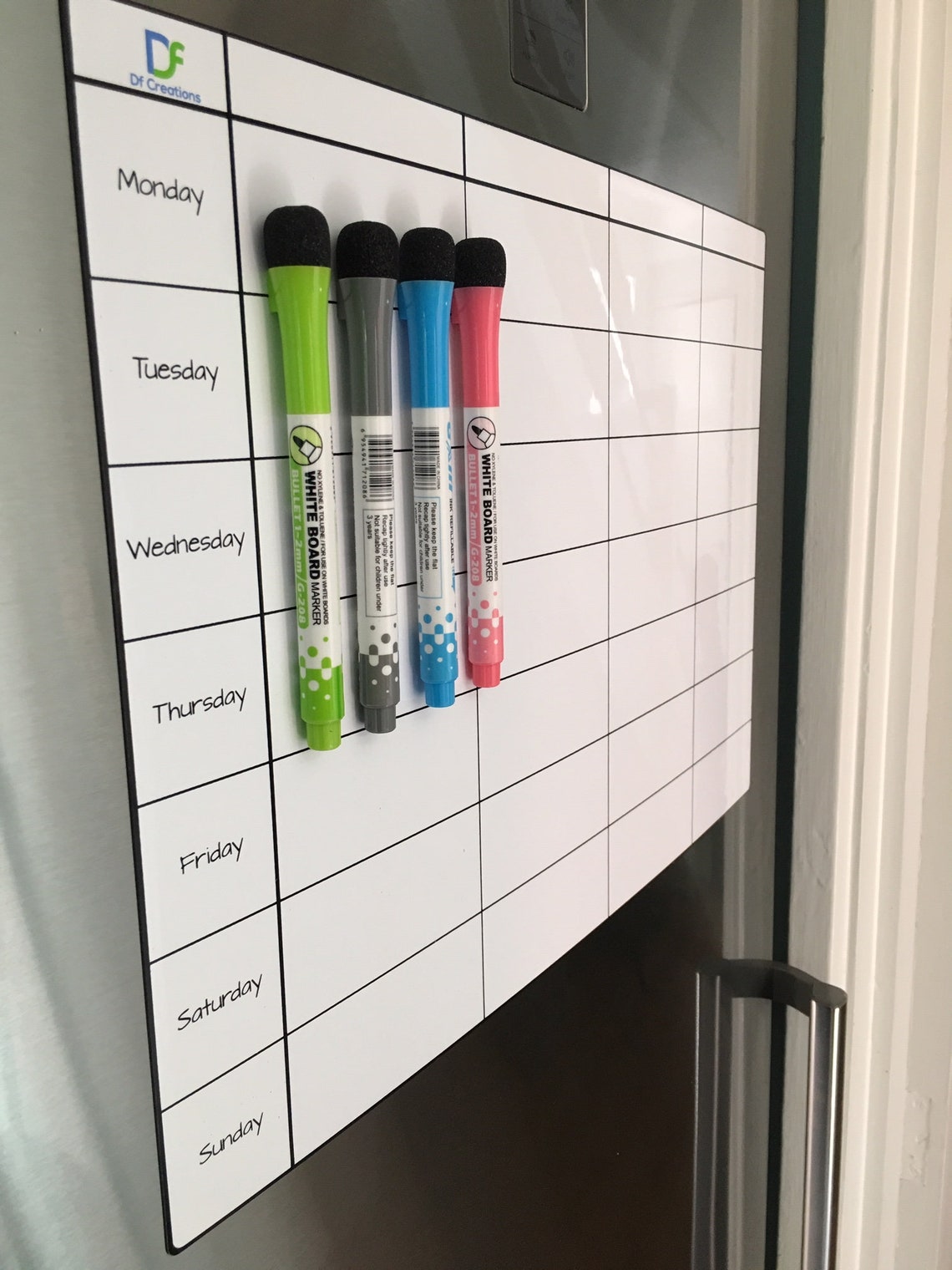 Meal Planner Weekly Whiteboard Fridge Memo Board Etsy