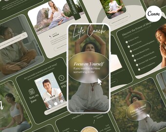 Life Coach Instagram Templates | Wellness & Mindset (Digital Download)