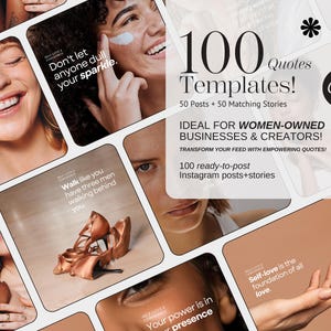 Empowering Women Quotes Bundle: 100 Social Media Posts (Digital Download)