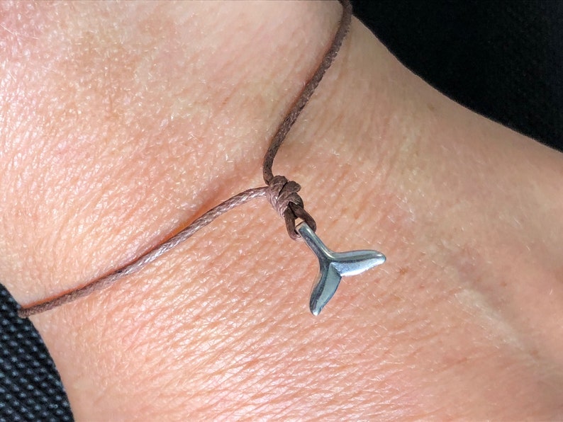 Whale Tail Wish Bracelet Tie Bracelet Whale Tale Charm Whale Jewellery Marine life Sea Lovers Mermaid Wish band Ocean Jewellery