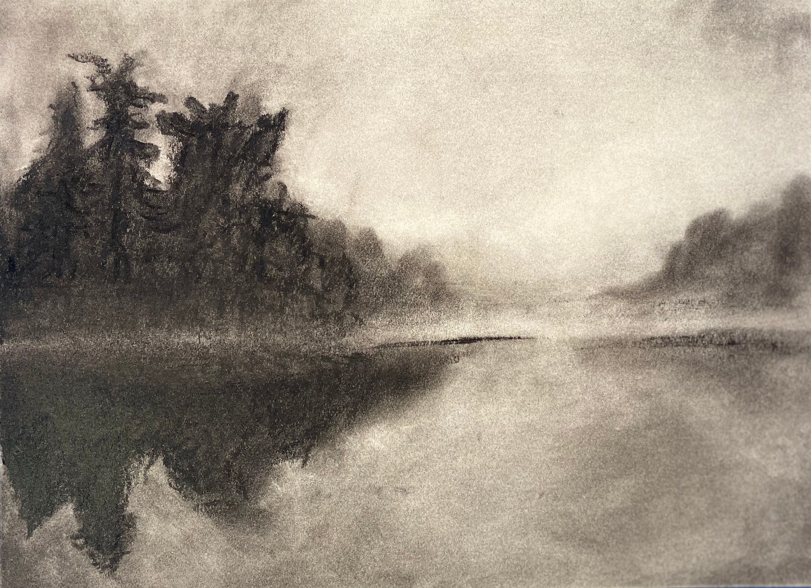 Mississippi River 9x12 Charcoal Drawing Etsy