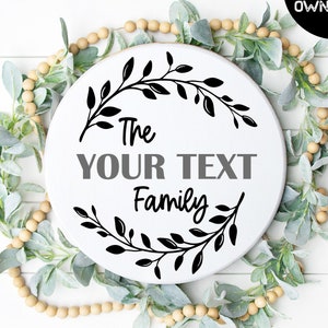 The Family name wreath SVG, FamilySplit Monogram SVG, Farmhouse sign svg, Round Family Name SVG, Last Name Sign svg Cricut, Silhouette