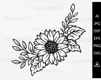 Download Sunflower Frame Svg Etsy