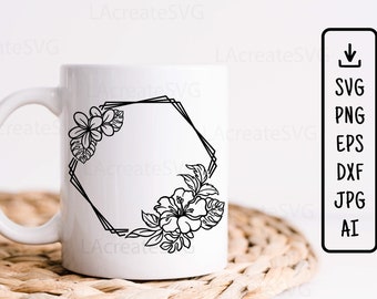9 Floral Wreath Bundle Svg file, Hibiscus Flower Wreath Split monogram Svg Png Dxf, Wedding Monogram Frame, Circle border Svg, Leaf Wreath