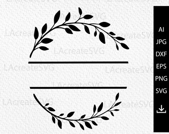 Download Leaf Border Monogram Etsy