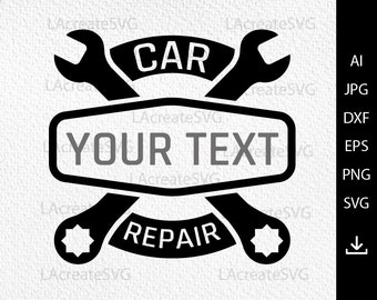 Auto Mechanic logo svg, Car repair service logo SVG PNG DXF, Garage logo svg, Mechanic tools wrench svg, Tire shop svg