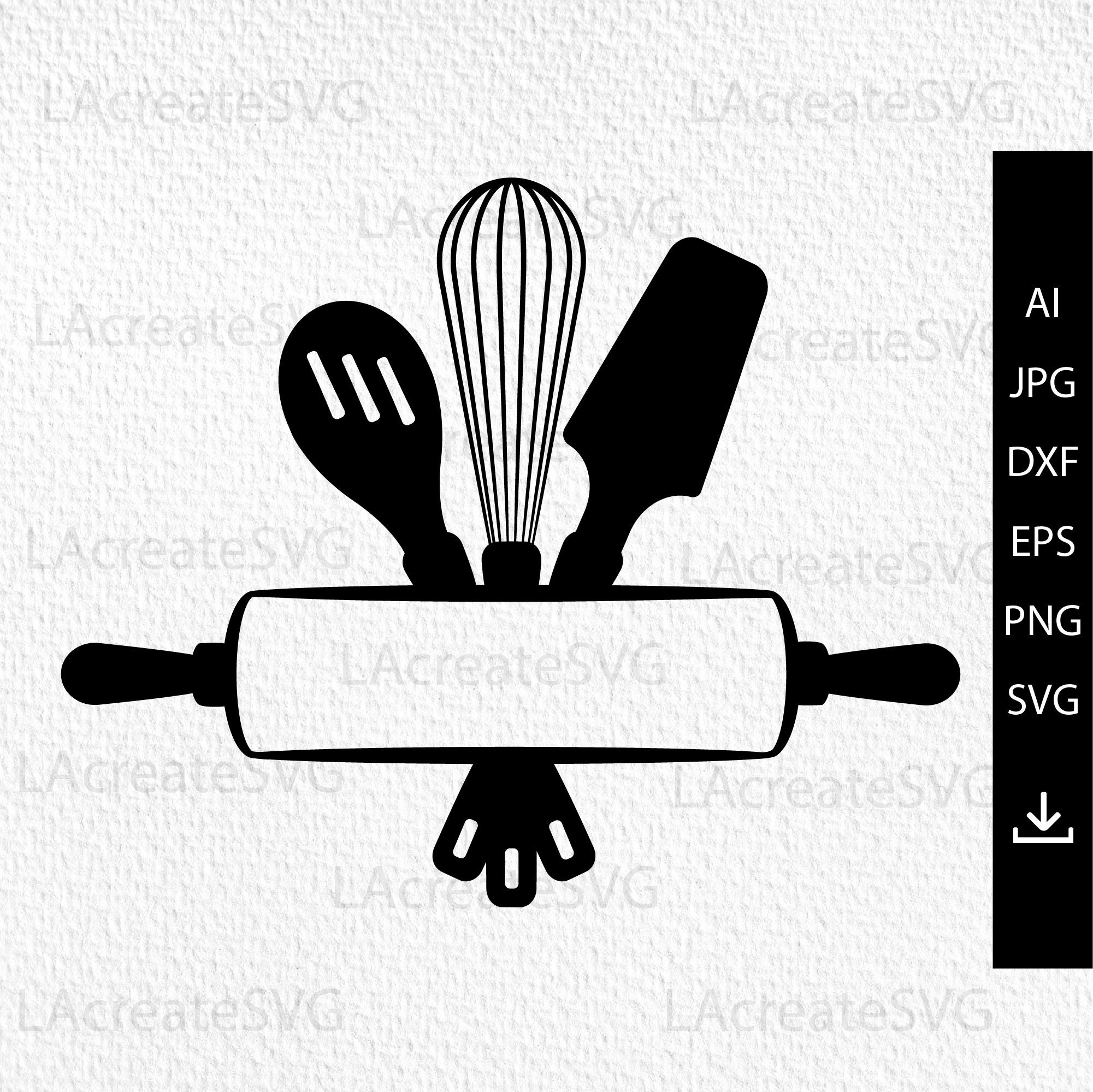 Baking SVG Kitchen Utensils SVG, Cooking Clipart, Baking Cut File, Cricut,  Silhouette DXF, Black and White, Baking Graphic, Bakery, Recipe (Instant  Download) 