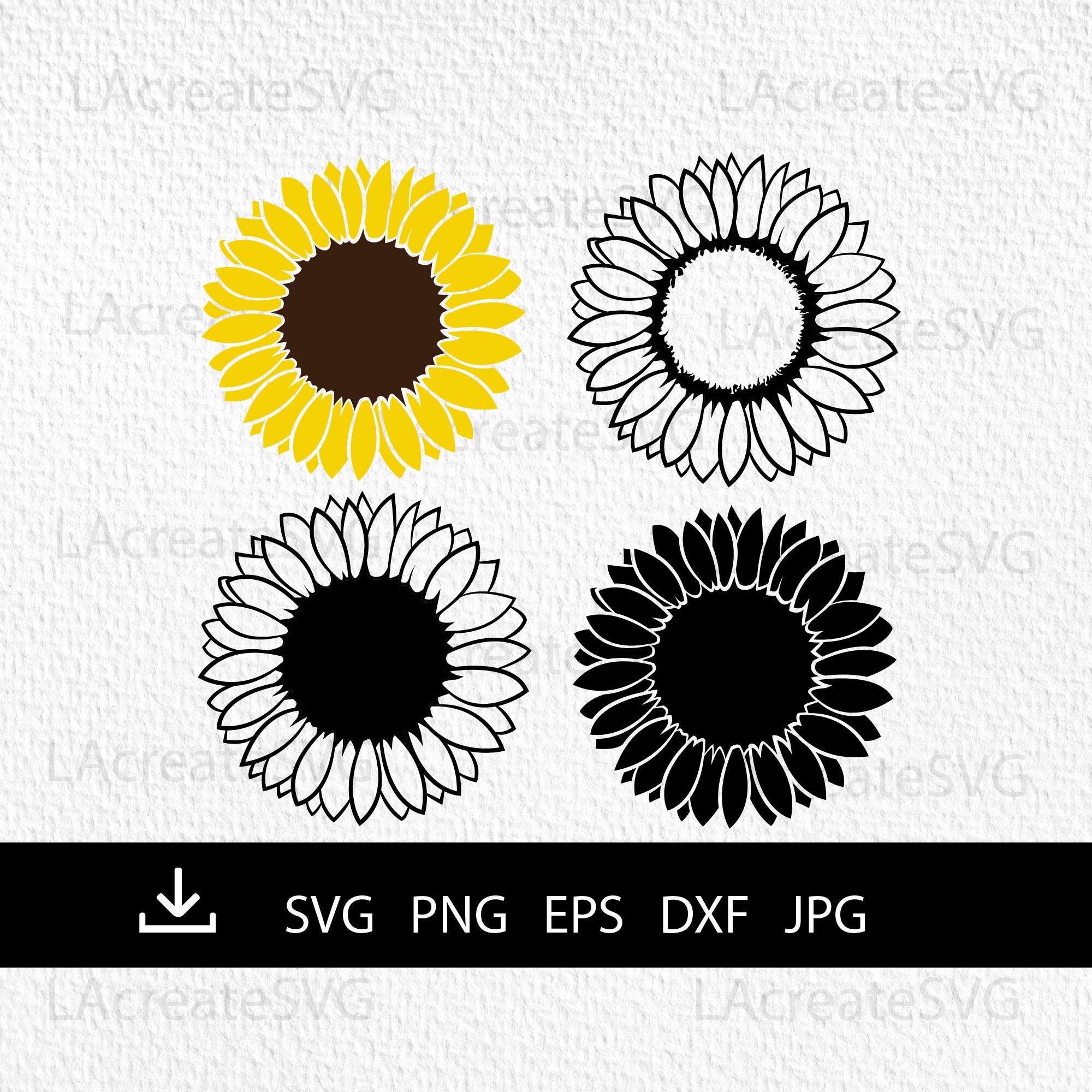 Sunflower Svg Files for Cricut PNG DXF EPS Flower Bundle | Etsy