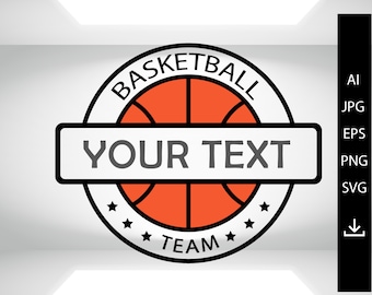 Basketball-Svg-Datei, Basketball-Team-Logo-Rahmen, Basketball-Team-Shirt-Design, Basketball-Spieler SVG PNG Silhouette Clipart Vinyl