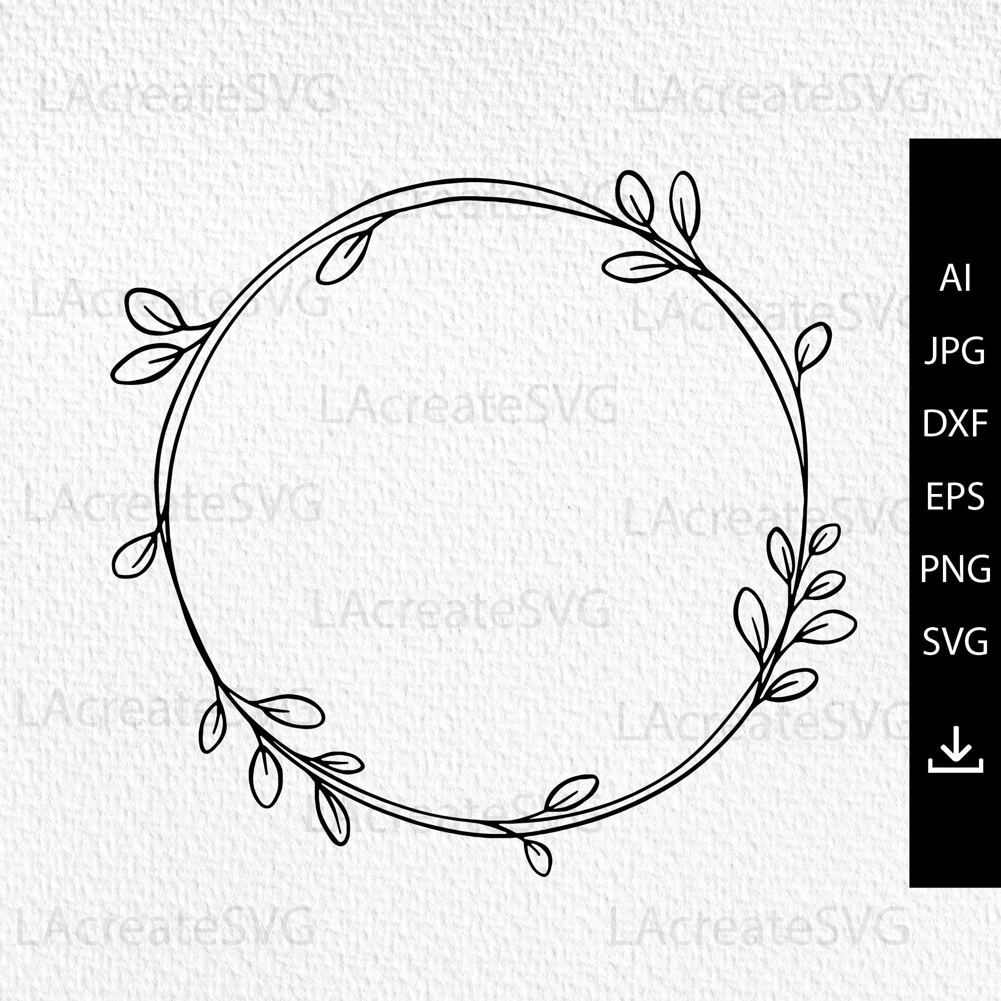 Floral Wreath Svg Rose Monogram Flower Svg Simple Frame 