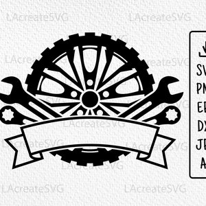 Mechanic Logo Svg Png Cut File, Wheel Svg, Car Tire Svg, Wrenches Car ...