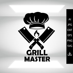 Grill master svg, BBQ Svg File, Grill Apron design Svg, Barbecue svg grilling svg, Grill father svg cut file, Silhouette Clipart