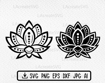 Flower lotus Svg file, Yoga mandala Meditation T shirt svg, Namaste SVG PNG Sublimation, Spiritual zen clipart, Unalome Lotus DXf