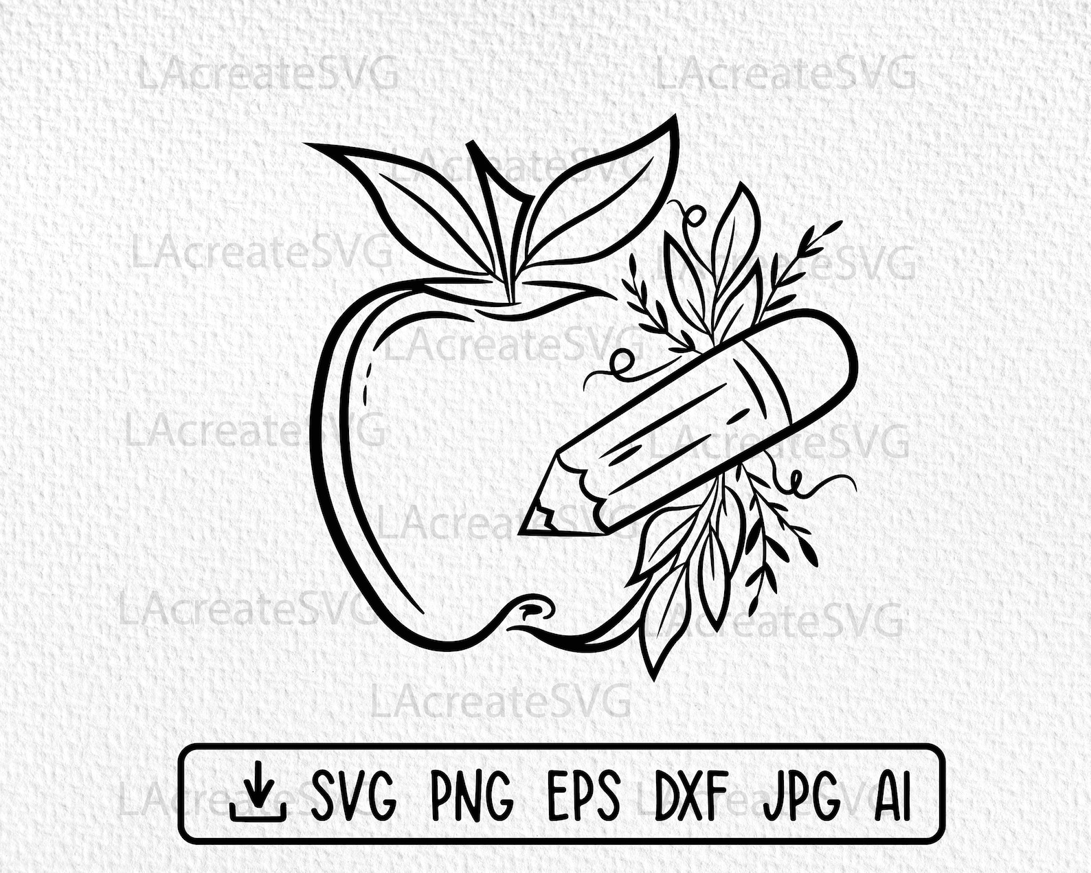 Teacher Apple Pencil Svg File, Back to School Svg, Teacher T Shirt ...