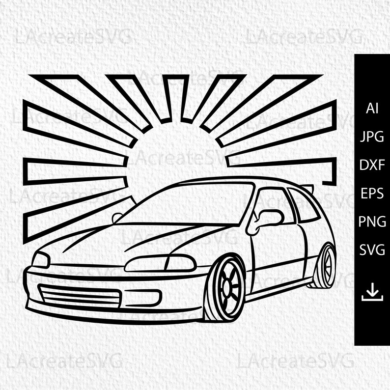 Honda car svg file cricut Japanese car Decal Silhouette Etsy