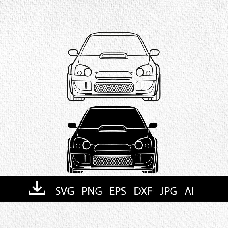 Subaru car svg files for cricut SVG DXF EPS Black car | Etsy