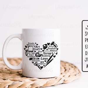 Scrapbooking Craft SVG, Crafting lover hobby Svg Png Dxf Cut file, Crafter t shirt design, Craft room decor, Scrapbooking tools Silhouette image 6
