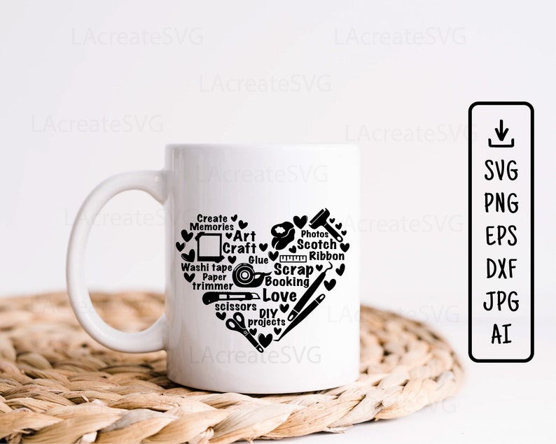 Scrapbooking Craft SVG, Crafting lover hobby Svg Png Dxf Cut file, Crafter t shirt design, Craft room decor, Scrapbooking tools Silhouette image 6