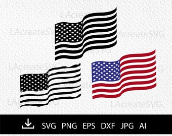 May include: Two versions of the American flag, one in black and white and the other in red, white, and blue. Both flags are waving in the wind.